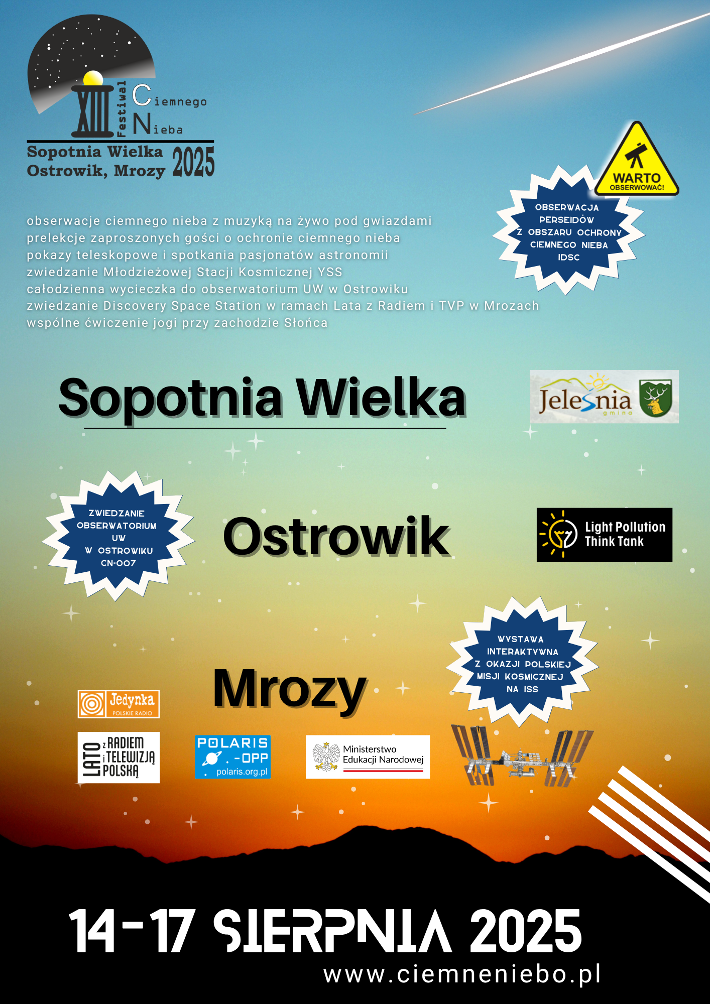 Plakat XIII Festiwalu Ciemnego Nieba.